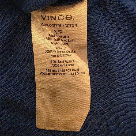 Vince Men's Classic Crew Neck Tee Blue Size Small MSRP $80 - Picture 7 of 7